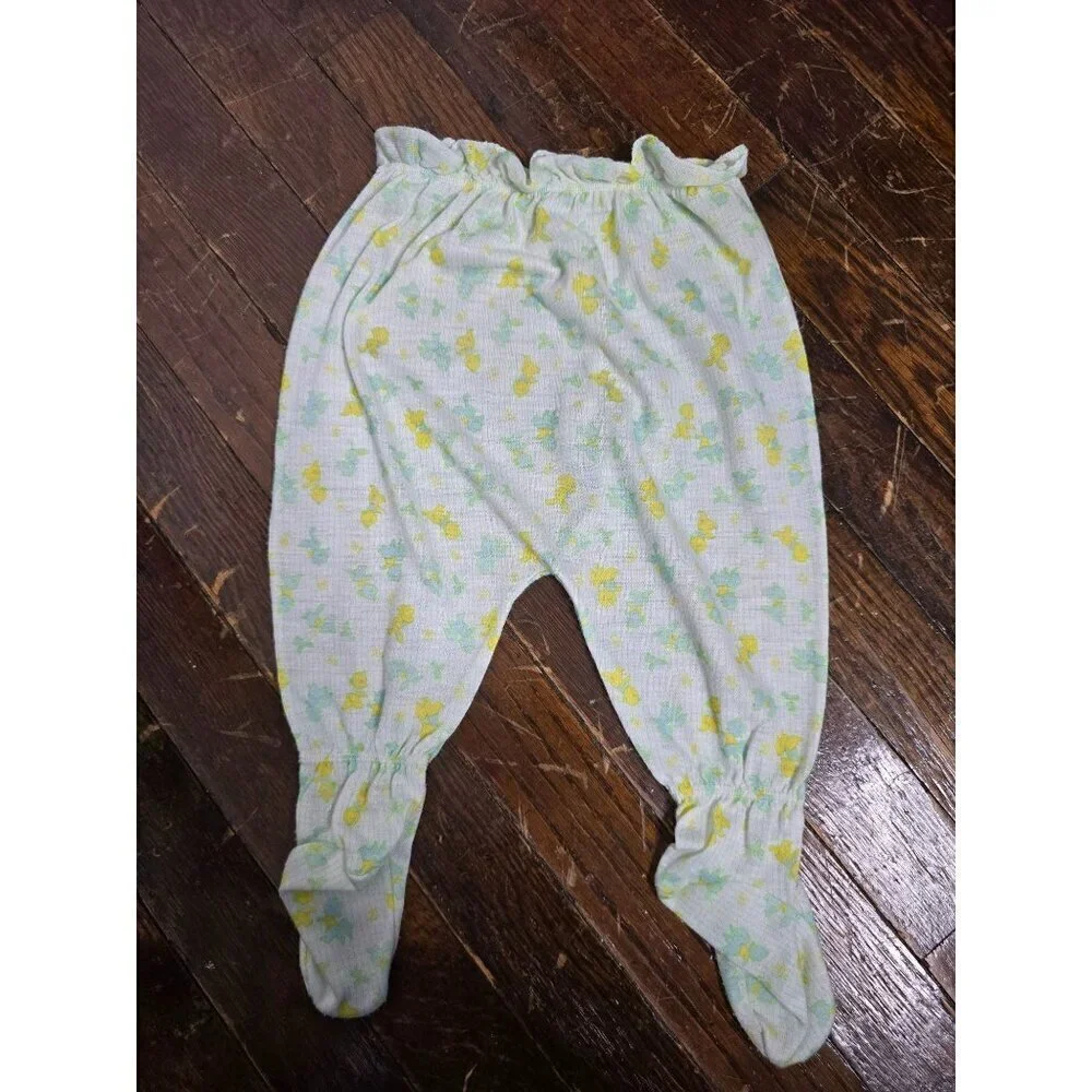 Vintage Carters Pastel Footed Animal Print Pants